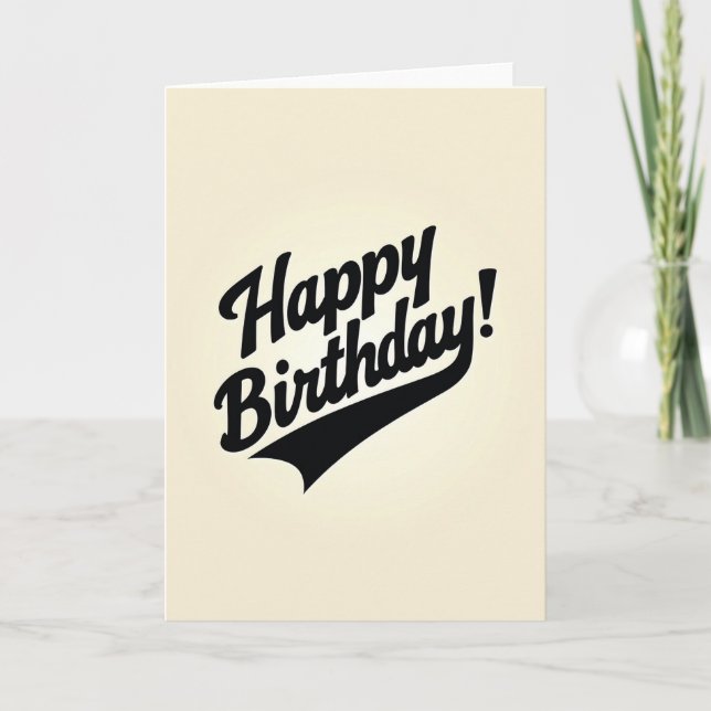 Retro Script Birthday Card (Front)