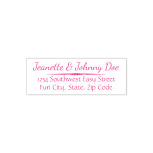 Retro Script Cute Custom or Address Stamp