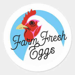 Retro Script Farm Fresh Eggs Label