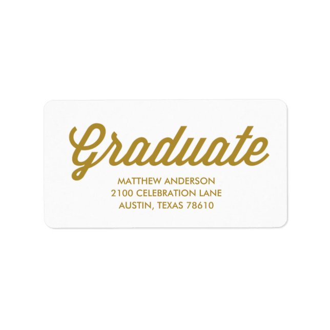 Retro Script | Graduation Address Label (Front)