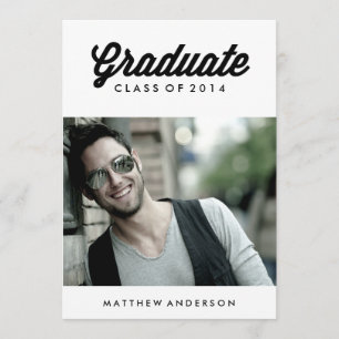Retro Script Graduation Party Invitation