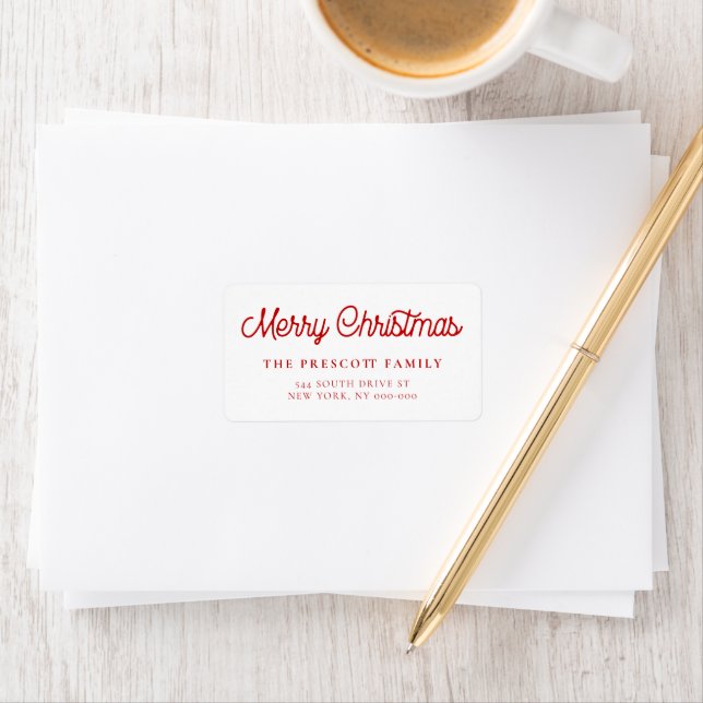 Retro script Merry Christmas family Label (Insitu)