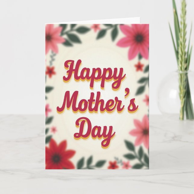 Retro Script Mothers Day Card (Front)