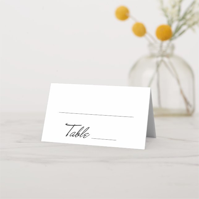 Retro Script Table Place Card (Front)