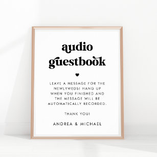 Retro Script Typography Audio Guestbook Wedding