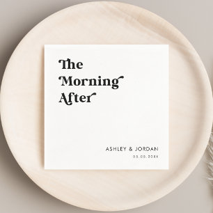 Retro Script Typography The Morning After Party Napkin