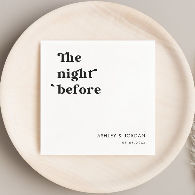 Retro Script Typography The Night Before Rehearsal Napkin (Creator Uploaded)