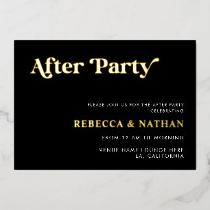 Retro Script Typography Wedding After Party Real F