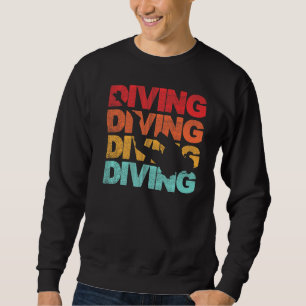 Retro Scuba Diving Vintage Diver Ocean Deep Sea Wa Sweatshirt