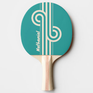 Retro Sea Breeze Dual Stripe Loop with Name Ping Pong Paddle
