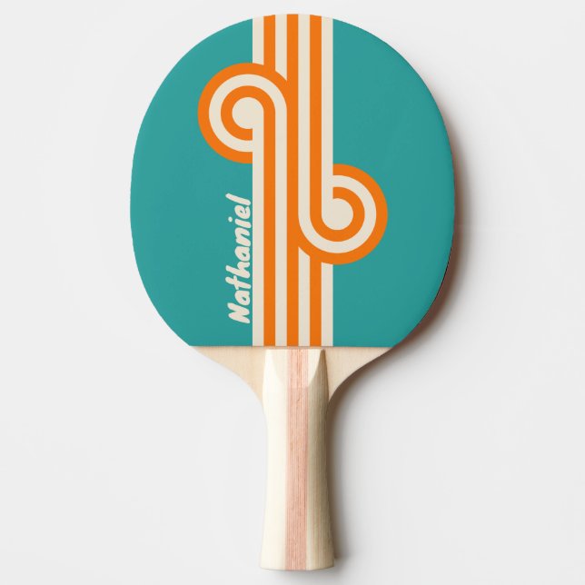 Retro Sea Breeze Vibe Loop with Name Ping Pong Paddle (Front)