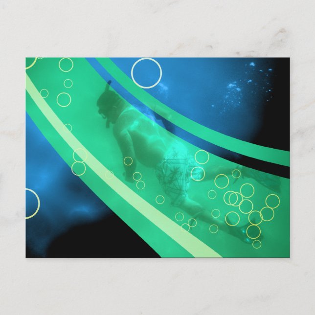 retro sea diver postcard (Front)