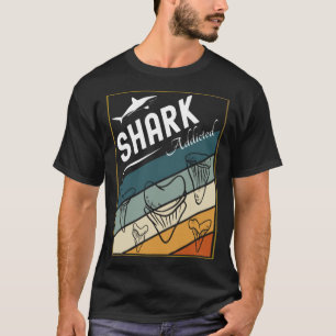 Retro Sea Shark Species Fish Shark Teeth Fossils T-Shirt