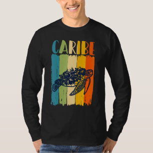 Retro Sea Turtle Caribe Theme Friends Family T-Shirt