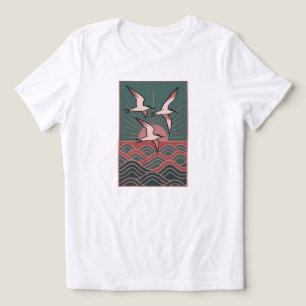 Retro Seabird – Ocean Sunrise Coastal WHITE ONLY Tri-Blend Shirt