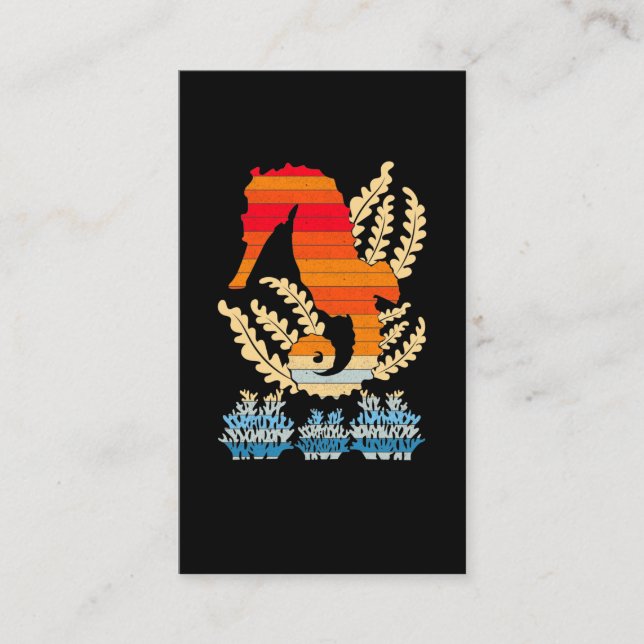 Retro Seahorse Underwater Animal Sea Horse Lover Business Card (Front)