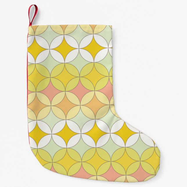Retro seamless pattern. Disco style.  Small Christmas Stocking (Front)