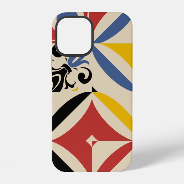 Retro seamless pattern from bright simple geometri iPhone case (Back)