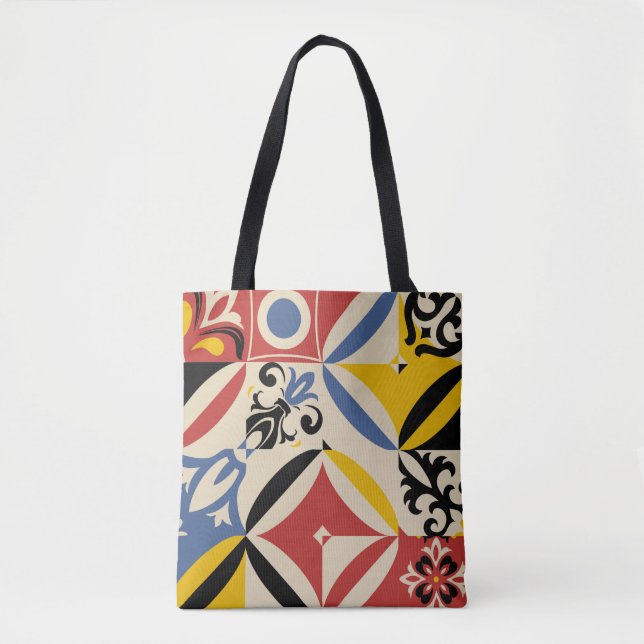 Retro seamless pattern from bright simple geometri tote bag (Front)