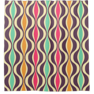 Retro seamless pattern from the 50s and 60s. Seaml Shower Curtain