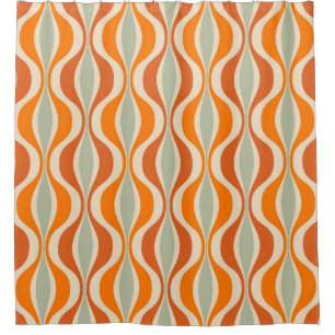 Retro seamless pattern from the 50s and 60s. Seaml Shower Curtain