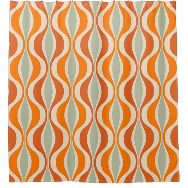 Retro seamless pattern from the 50s and 60s. Seaml Shower Curtain (Front)