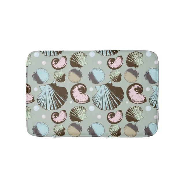 Retro Seashell Pattern Bath Mat (Front)