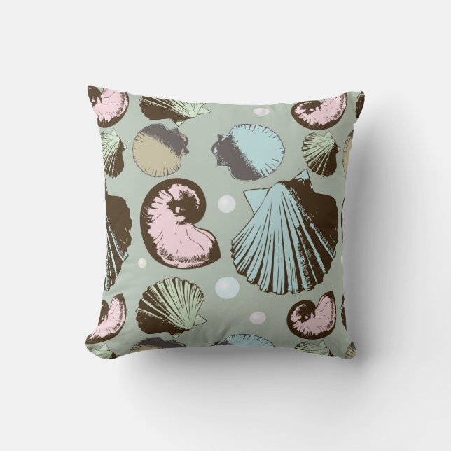 Retro Seashell Pattern Cushion (Front)