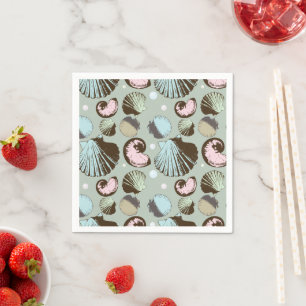 Retro Seashell Pattern Napkin