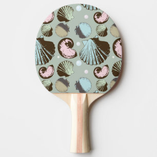 Retro Seashell Pattern Ping Pong Paddle