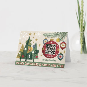 Retro Seasonal Greetings Business Company Wishes Holiday Card