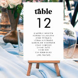 Retro Seating Chart Guest Names Minimalist Wedding Table Number<br><div class="desc">Decorate your wedding tables with this modern,  stylish card,  featuring retro typography and custom text of your choice. Easily add your own details by clicking on the "personalise" option.</div>