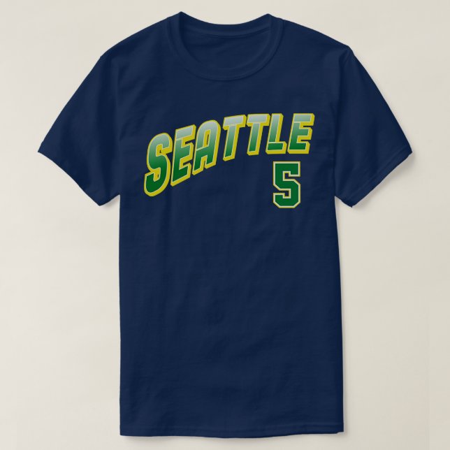 Retro Seattle Number 5 1 T-Shirt (Design Front)