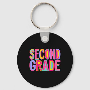 Retro Second Grade Rainbow Vibes Byck To School 2n Key Ring