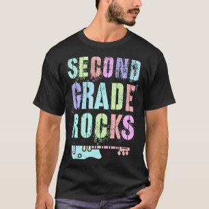 Retro SECOND GRADE Rocks Student Teacher Team 2nd  T-Shirt
