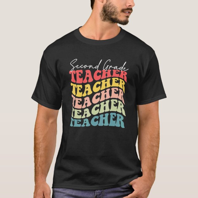 Retro Second Grade Teacher Appreciation Back To Sc T-Shirt (Front)