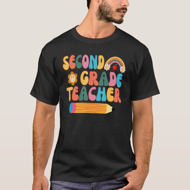 Retro Second Grade Teacher Back To School 2nd Grad T-Shirt (Front)