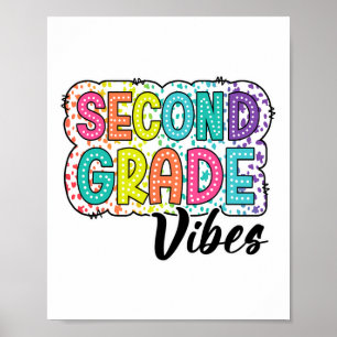 Retro Second Grade Vibes Ck To School 2nd Grade Dr Poster