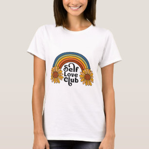 Retro Self Love Club Sunflower Rainbow Mental Heal T-Shirt