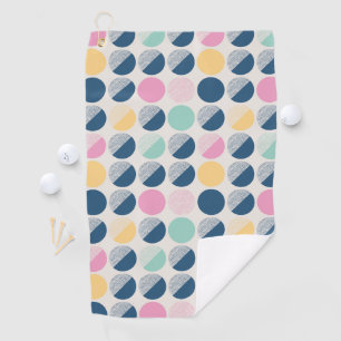 Retro Semi-Circle Pattern Golf Towel