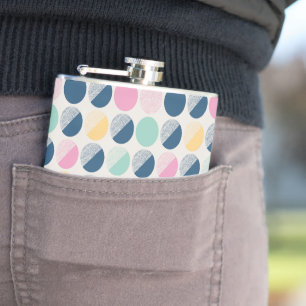 Retro Semi-Circle Pattern Hip Flask