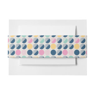 Retro Semi-Circle Pattern Invitation Belly Band