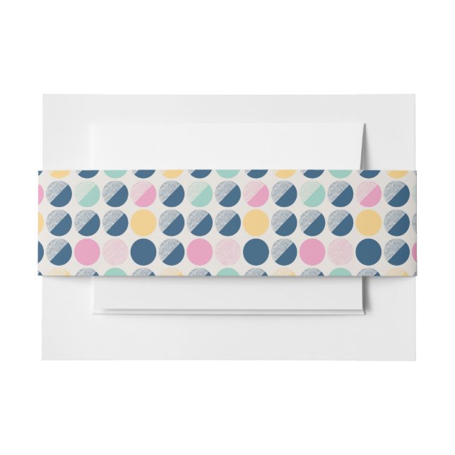 Retro Semi-Circle Pattern Invitation Belly Band (Front Example)