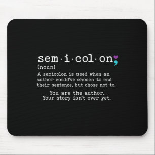 Retro Semicolon Definition Suicide Prevention Awar Mouse Pad