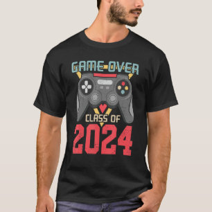 Retro Senior 2024 Game Over Class Of 2024 Vintage  T-Shirt