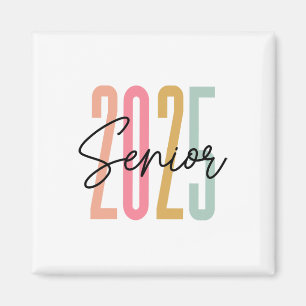 Retro Senior 2025 Cl Of 2025 High School Graduatio Magnet