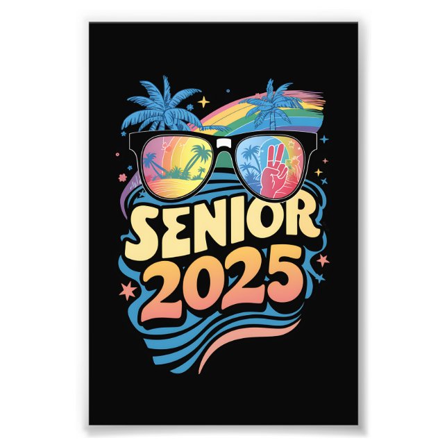 Retro Senior 2025 Class Of 2025 Graduation Photo Print (Front)