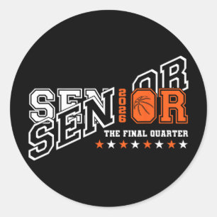 Retro Senior 2026 The Final Quarter Sketll Cl Of 2 Classic Round Sticker