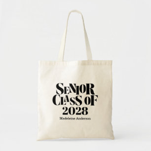 Retro Senior Class of Graduation Black And White Tote Bag