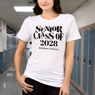 Retro Senior Class of Graduation Black And White  Tri-Blend Shirt